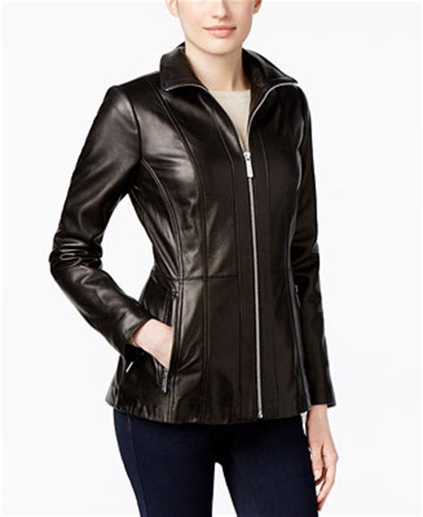 macys michael kors leather jacket